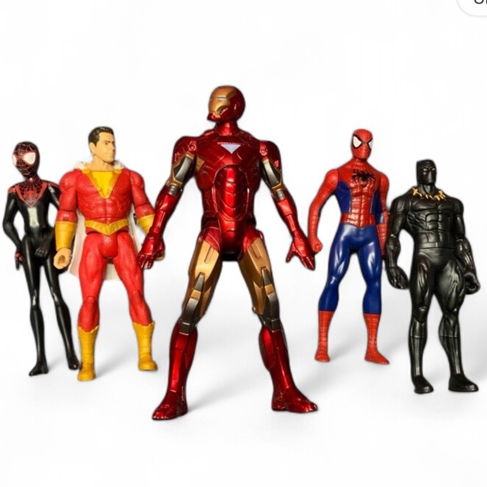 Marvel Superhero Action Figure Set - Red, Blue, Black